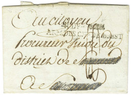 4e Don / ARM. DES Ctes DE BREST Sur Lettre Avec Texte Daté De Nantes Le 11 Thermidor An 3 Pour Saumur. - TB. - R. - Marques D'armée (avant 1900)