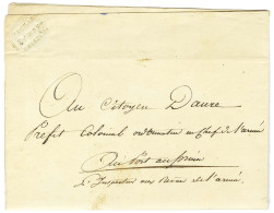 Paraphe De Franchise Manuscrit '' L'Inspecteur Aux Revues De L'armée '' Sur Lettre Avec Texte Daté Au Quartier Général D - Army Postmarks (before 1900)