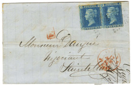 GC 3734 (Saint Malo) / GB 2 P Paire, Sur Lettre Avec Texte Daté De Guernesey Le 14 Novembre 1868 Pour Saint Malo. Au Rec - Marques D'entrées