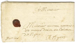 Lettre Avec Texte Daté De Paris 1634 Avec Indication De Port (M Surmonté De 3 Points Pour Figurer 3 Sols) Pour Nyort. -  - Sonstige & Ohne Zuordnung
