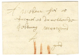 Lettre Avec Texte Daté De Lille 1652 Avec Indication De Port (3 Barres à La Sanguine Pour 3 Sols) Pour Gand. - TB / SUP. - Sonstige & Ohne Zuordnung