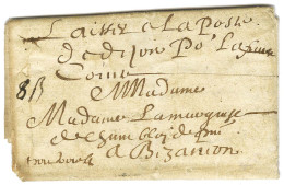 Lettre Avec Texte Daté 1655 Avec Indication De Port Et Rare Mention Manuscrite '' Laisser à La Poste De Dijon Pour La Fr - Sonstige & Ohne Zuordnung