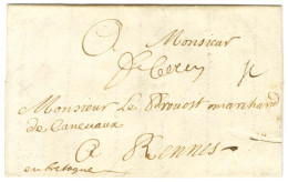 '' De Caen '' (L N° 1) Sur Lettre Avec Texte Daté Du 24 Avril 1699 Pour Rennes. - TB / SUP. - R. - Sonstige & Ohne Zuordnung