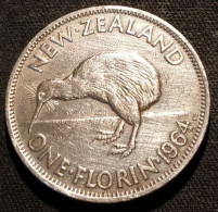 NOUVELLE ZELANDE - NEW ZEALAND - ONE - 1 FLORIN 1964 - Elisabeth II - KM 28.2 - Nouvelle-Zélande
