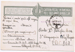 Cart. Prop.RSI Envoyé Le 04/05/1945 Par Feldpost 81568 (SS) -> Field Post 867 - Flottille X MAS - Marcophilie