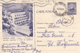 TOURISM, SINAIA MOUNTAIN RESORT, ALPINE HOTEL, POSTCARD STATIONERY, 1961, ROMANIA - Hotels, Restaurants & Cafés