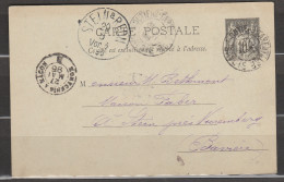 Entier Postal Carte Postale Type Sage Moutiers En Tarentaise Pour L'Allemagne (Bavière) - Standaardpostkaarten En TSC (Voor 1995)