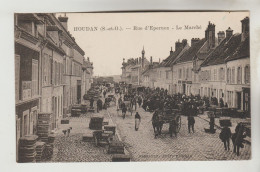 CPSM HOUDAN (Yvelines) - Rue D'Epernon : Le Marché - Houdan