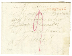COURBEVOIE Rouge (L N° 134) Sur Lettre Avec Texte Daté Du 13 Juin 1792 Pour Saint Denis. - TB / SUP. - R. - Autres & Non Classés