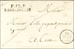 P.13.P. / LANGANNERIE Sur Lettre Avec Texte Daté 1828 Pour Caen. - SUP. - R. - Autres & Non Classés