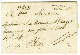 '' P 64 P / Pau '' + Mention Manuscrite '' Port Payé Timbre Omis '' Sur Lettre Avec Texte Daté Du 19 Mai 1818 Pour Blois - Andere & Zonder Classificatie
