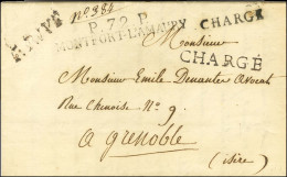 P.72.P. / MONTFORT-L'AMAURY Sur Lettre Chargée Avec Texte Daté 1827 Pour Grenoble. Au Recto, P.PAYÉ + CHARGÉ (2 Types).  - Andere & Zonder Classificatie