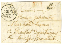 77 / Vaour + P.P. Rouge Càd T 13 CORDES (77). 1845. - SUP. - Autres & Non Classés