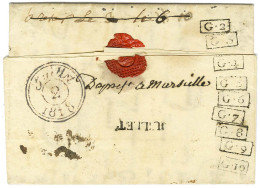 61 / BOULOGNE / SUR MER Rouge Sur Lettre Avec Texte Daté Du 30 Juin 1818 Pour Paris Réexpédiée à Marseille. Au Verso, JU - Andere & Zonder Classificatie