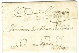 AFFAIRES DU ROY (S N° 17) Sur Lettre Avec Texte Daté De Dijon Le 5 Décembre 1758 Pour Lagnieu. - TB / SUP. - Burgerlijke Brieven Zonder Portkosten