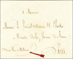 Contreseing Manuscrit '' Le Roi De Hollande '' (Louis Bonaparte) Sur Enveloppe (manque 1 Rabat) Et Texte Signé Louis Dat - Lettres Civiles En Franchise