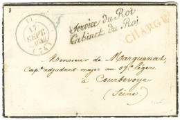 Càd T 14 EU (74) Sur Lettre Chargée Pour Courbevoie. Au Recto, Griffe De Franchise Service Du Roi / Cabinet Du Roi. 1842 - Burgerlijke Brieven Zonder Portkosten