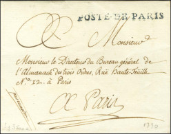 POSTE DE PARIS Bleu (S N° 8840a) Sur Lettre Sans Texte Adressée Localement. - SUP. - R. - Lettres Civiles En Franchise