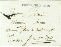 POSTE DE PARIS Bleu (S N° 8840a) Sur Lettre Avec Texte Daté De Paris Le 11 Mars 1798 Adressée à Saint Denis. - SUP. - RR - Lettres Civiles En Franchise