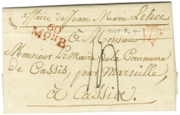 60 / MonB Rouge (S N° 9512, Maison De Bicêtre) Sur Lettre Avec Texte Daté Du 11 Mars 1823 Pour Cassis. - TB / SUP. - 1701-1800: Precursors XVIII