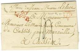 60 / MonB Rouge (S N° 9512, Maison De Bicêtre) Sur Lettre Avec Texte Daté Du 11 Mars 1823 Pour Cassis. - TB / SUP. - 1701-1800: Précurseurs XVIII