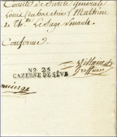 N° 25 / CAZERNE DE SEVE (S N° 9694b) + Cachet De Cire (S N° 9697) Sur Document Daté Du 14 Vendémiaire An 3 Signé Du Conc - 1701-1800: Voorlopers XVIII
