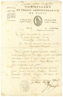 Cachet Orné BUREAU CENTRAL DE PARIS (S N° 9757) Sur Document De La Prison Du Temple Daté Du 18 Brumaire An 3. - TB. - 1701-1800: Voorlopers XVIII