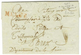 73 / MELUN Rouge Sur Lettre Avec Texte Du Concierge De La Maison D'arrêt De Melun Daté Du 30 Vendémiaire An 4 Pour Paris - 1701-1800: Précurseurs XVIII