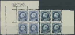 BELGIEN 189/90C  VB **, 1924/5, 75 C. Und 1 Fr. König Albert I, Gezähnt C, In Randviererblocks, Postfrisch, Pracht, Mi.  - Other & Unclassified