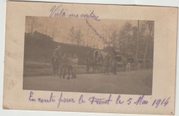 Militaire :  Soldat : En Route  Pour Le  Front  1914 , Départ De Bourneville , Voiture Normande Du Mesnil Au Pac St Lo - Characters