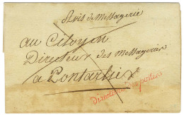 Directoire Des Postes Rouge (S N° 8553) Sur Lettre Sans Texte Daté Du 13 Juin 1793 Pour Pontarlier. - TB. - R. - Lettres Civiles En Franchise