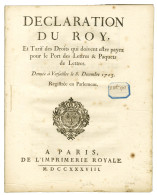 Document Imprimé Daté De Versailles Le 8 Décembre 1703 Sur Le Tarif Du Port Des Lettres Et Paquets. - TB. - R. - Ohne Zuordnung