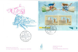 ITALIA 2006 FDC VENETIA N.1355 MOSTRA FILATELICA LE DUE REPUBBLICHE ITALIA E SAN MARINO - FDC