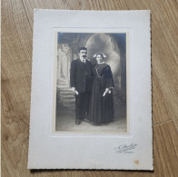 Photographie Ancienne Couple Costume Breton Coiffe - Personnes Anonymes