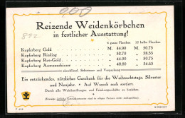 Vertreterkarte Mainz, Kupferberg Sektkellerei, Kupferberger Gild, Reizende Weidenkörbchen In Festlicher Ausstattung  - Sin Clasificación