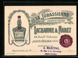 Carte De Représentant Asnières, La Jurassienne, Lachaume & Naret, 44 Bould. Voltaire  - Sin Clasificación