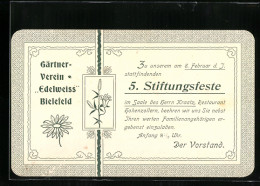 Vertreterkarte Bielefeld, Gärtnerverein Edelweiss, 5. Stiftungsfest  - Non Classés