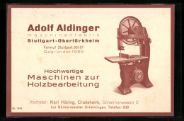 Vertreterkarte Stuttgart-Obertürkheim, Maschinenfabrik Adolf Aldinger, Vertreter: Karl Häring  - Non Classés