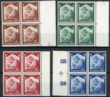 Dt. Reich 565-68  VB **, 1935, Saarabstimmung In Randviererblocks, Postfrisch, Pracht, Mi. 480.- - Other & Unclassified