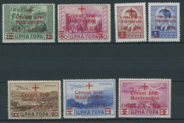 MONTENEGRO 29-35 **, 1944, Rotes Kreuz, Postfrischer Prachtsatz, Fotobefund Kleymann, Mi. (400.-) - Occ. Allemande: Montenegro