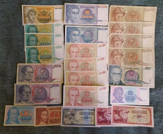 Yugoslavia Lot 23 Banknotes - Yugoslavia
