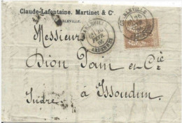 Y & T  N°  80  Perforé  C A  15  Sur Lettre  Claude-Lafontaine, Martinet & Cie 20/02/1885 - Autres & Non Classés