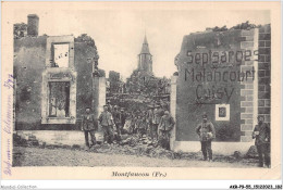 AKRP9-0918-55 - MONTFAUCON - Après Le Bombardement - Ruines Et Hommes En Uniformes - Verdun
