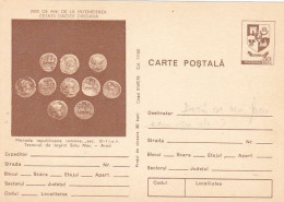 ARCHAEOLOGY, SILVER ROMAN COINS, ANCIENT RELICS, POSTCARD STATIONERY, 1978, ROMANIA - Archaeology