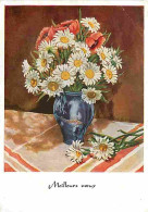 Art - Peinture - Marguerites - D'après Un Original Peint Avec Le Pied De E Macha - CPM - Voir Scans Recto-Verso - Paintings