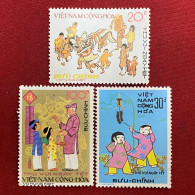 Stamps Vietnam South (Lunar New Year - Tet Festival - 26/1/1975 ) -GOOD Stamps- 1set/3pcs - Vietnam