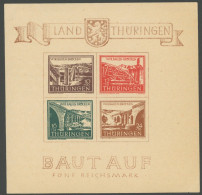 THÜRINGEN Bl. 4a **, 1946, Brückenblock, Type I, Postfrisch, Eckbug Sonst Pracht, Mi. 450.- - Otros & Sin Clasificación