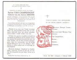 DP Sylvie Van Campenhout ° Relegem 1903 † Asse 1961 X Jan Antoon Mertens // Louies Van Nieuwenhuysen Michiels Vermeeren - Devotion Images