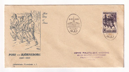 Lettre FDC Finlande Finland Suomi 1958 Pori Björneborg Tambour Albert Edelfelt Pori Regiment Porilaisten Marssi - FDC