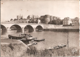 PENICHE - ANGERS (49) La Maine , Le Pont De La Basse Chaîne Et Le Château En 1947  CPSM  GF - Péniches